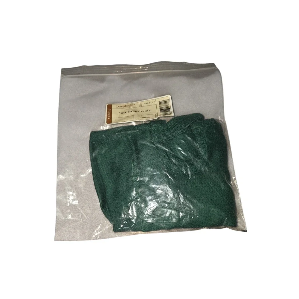 Longaberger SM Boardwalk Basket Liner Paprika Green Button Closure New #2803127
